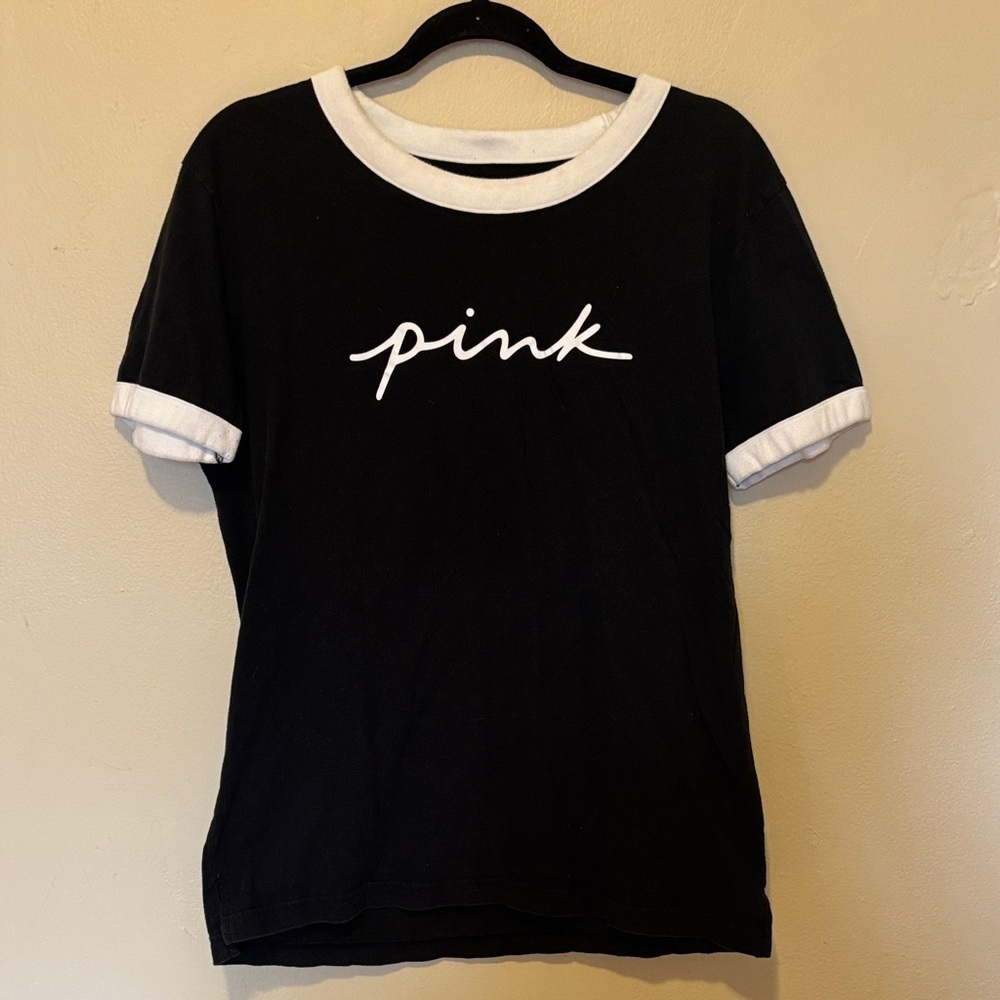 PINK Victoria's Secret Black and White Long Sleeve Tee